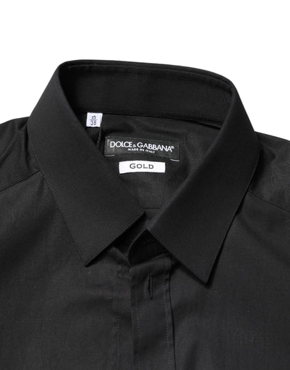 Chemise habillée formelle pour homme Dolce &amp; Gabbana en coton noir et or