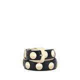 Ceinture en cuir de veau noir Khaite Benny