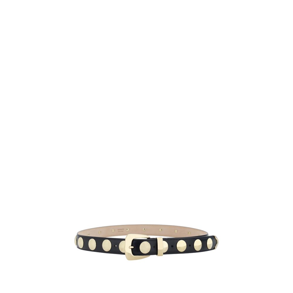 Ceinture en cuir de veau noir Khaite Benny