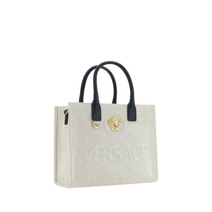 Sac bandoulière Versace en coton beige