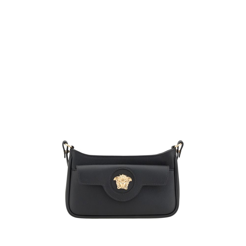 Sac à bandoulière en cuir de veau noir Versace Mini Medusa