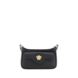 Sac à bandoulière en cuir de veau noir Versace Mini Medusa