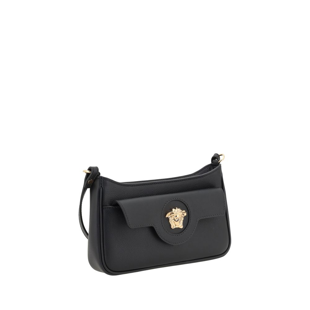 Sac à bandoulière en cuir de veau noir Versace Mini Medusa