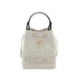 Versace White Fabric Backet Bag