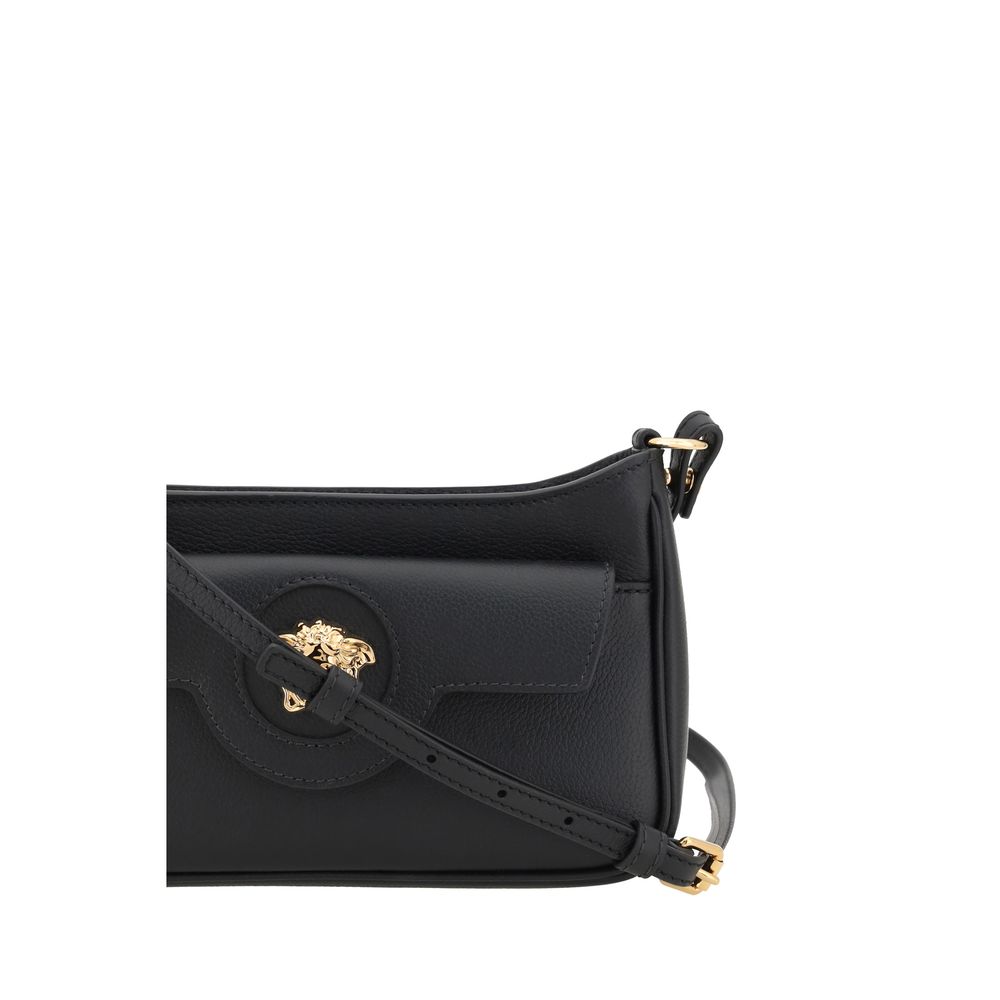 Sac à bandoulière en cuir de veau noir Versace Mini Medusa