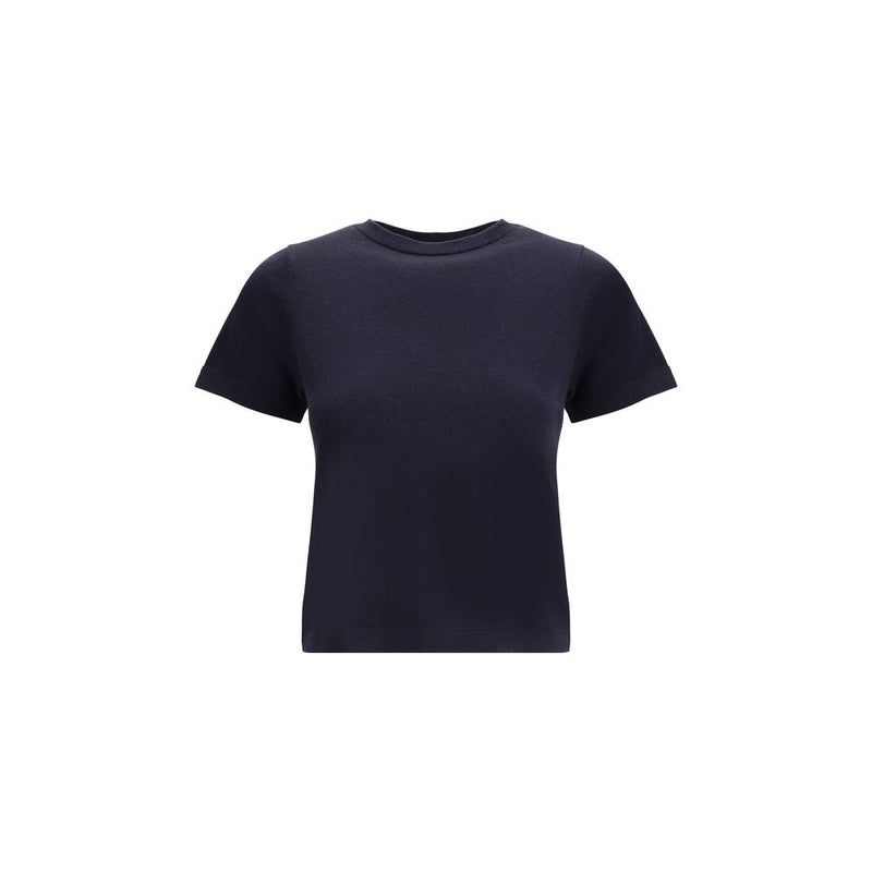 Extreme Cashmere Blue Cotton Top - Modern Cropped T-Shirt