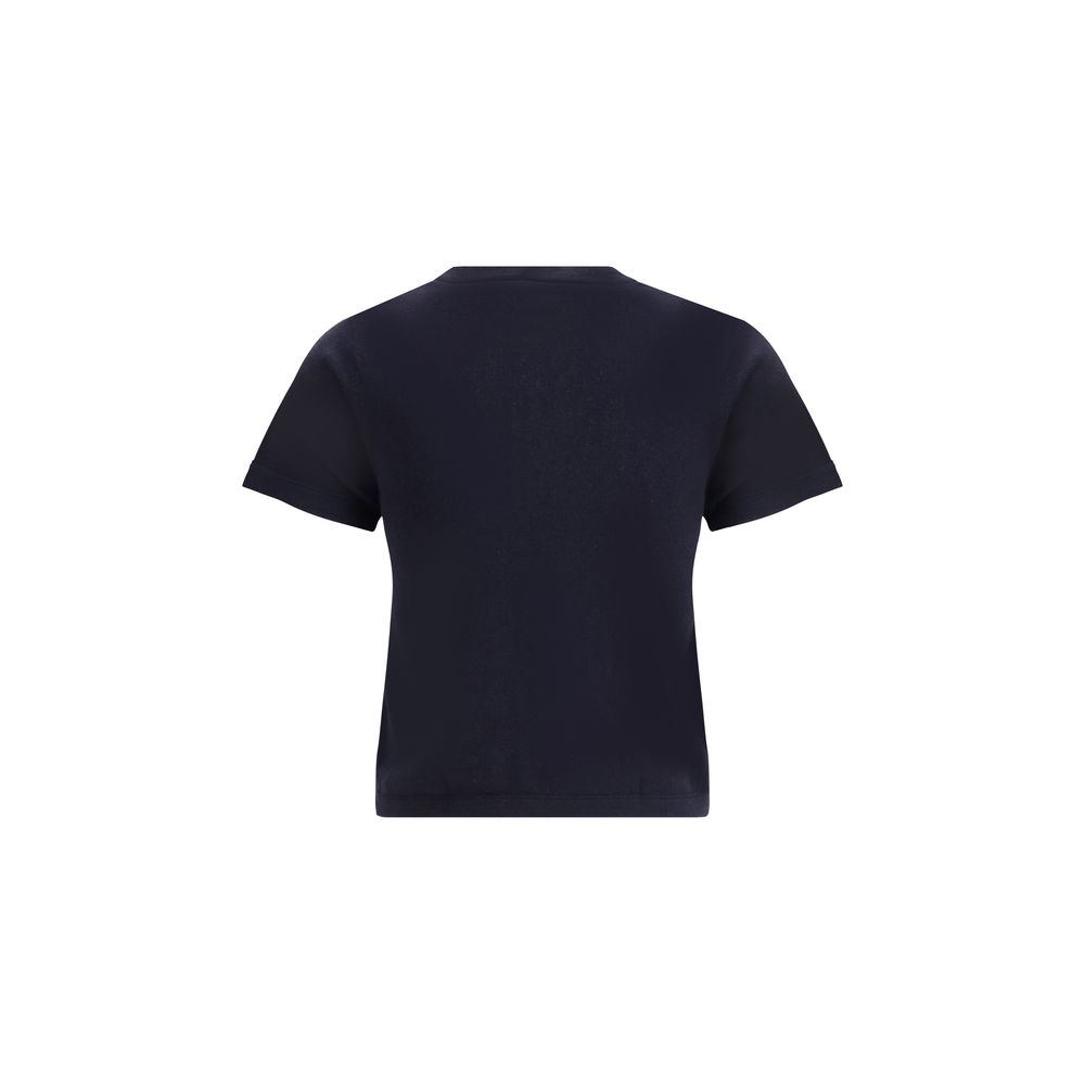 Extreme Cashmere Blue Cotton Top - Modern Cropped T-Shirt