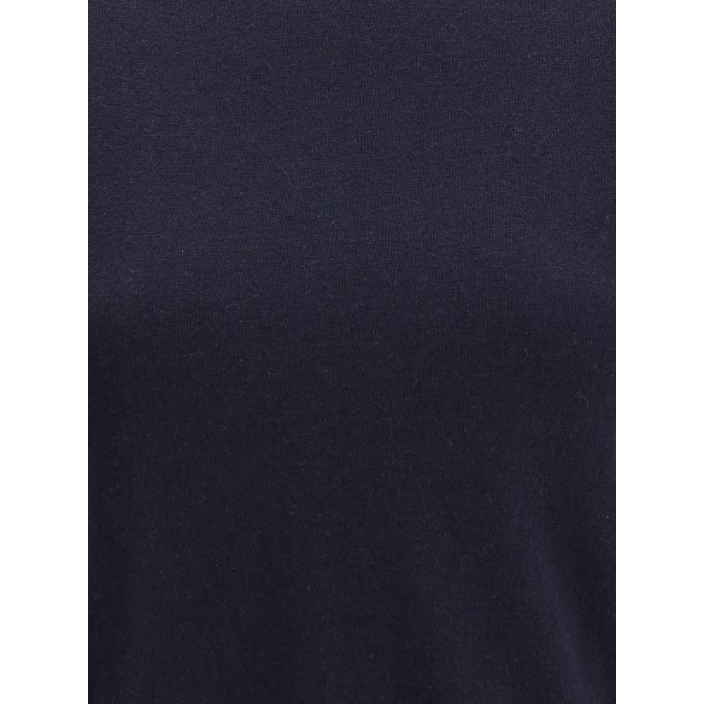 Extreme Cashmere Blue Cotton Top - Modern Cropped T-Shirt
