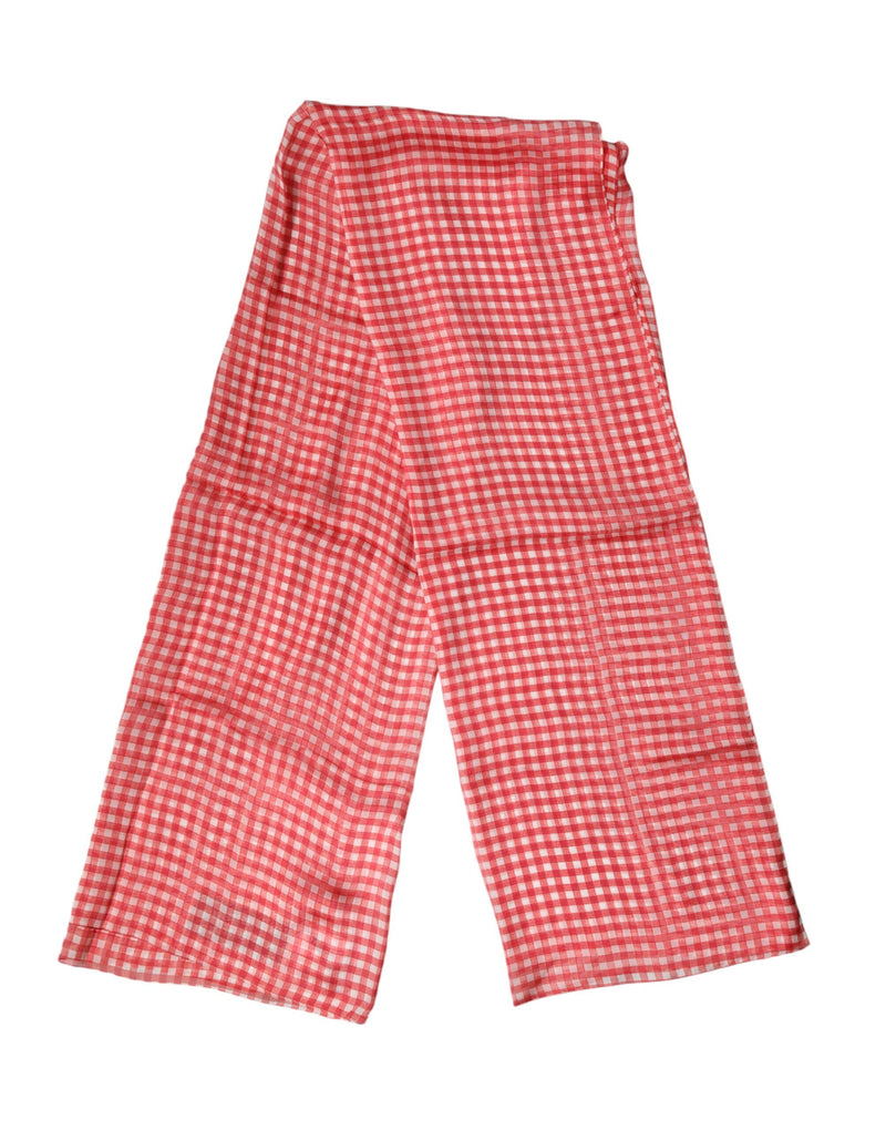 Dolce &amp; Gabbana Châle/Écharpe en soie à carreaux rouges