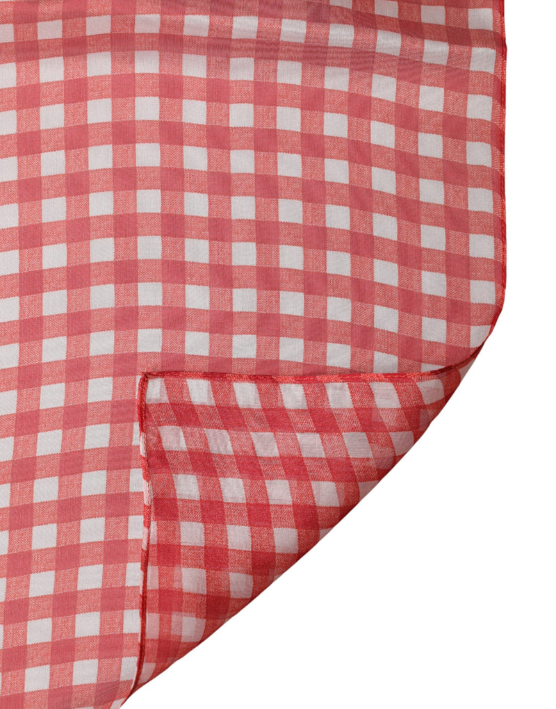 Dolce &amp; Gabbana Châle/Écharpe en soie à carreaux rouges