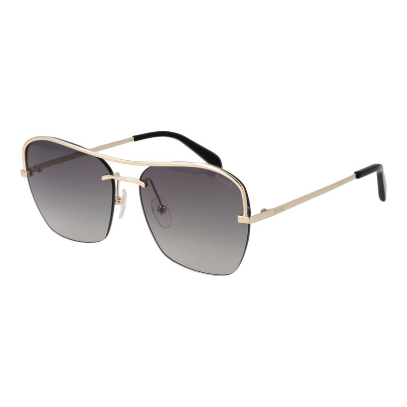 Lunettes de soleil en métal doré Emilio Pucci pour femmes