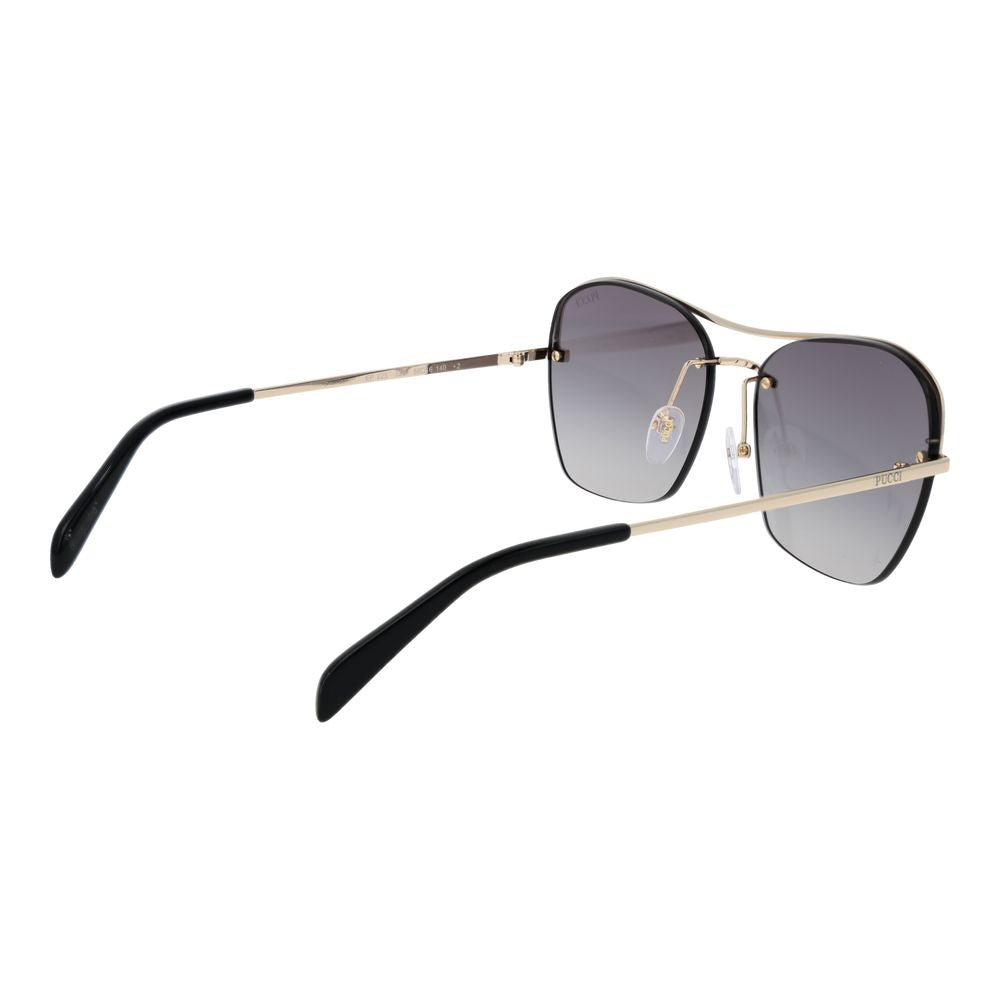 Lunettes de soleil en métal doré Emilio Pucci pour femmes