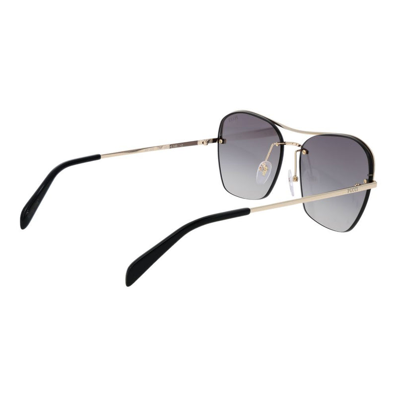 Lunettes de soleil en métal doré Emilio Pucci pour femmes