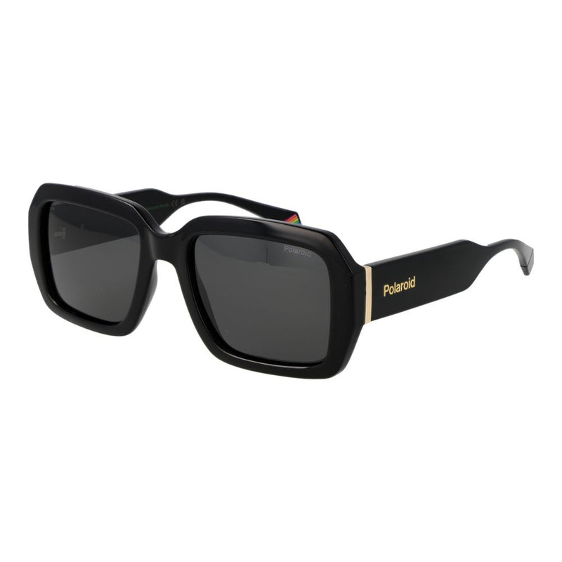Polaroid Black Plastic Sunglasses - Unisex Rectangle Polarized