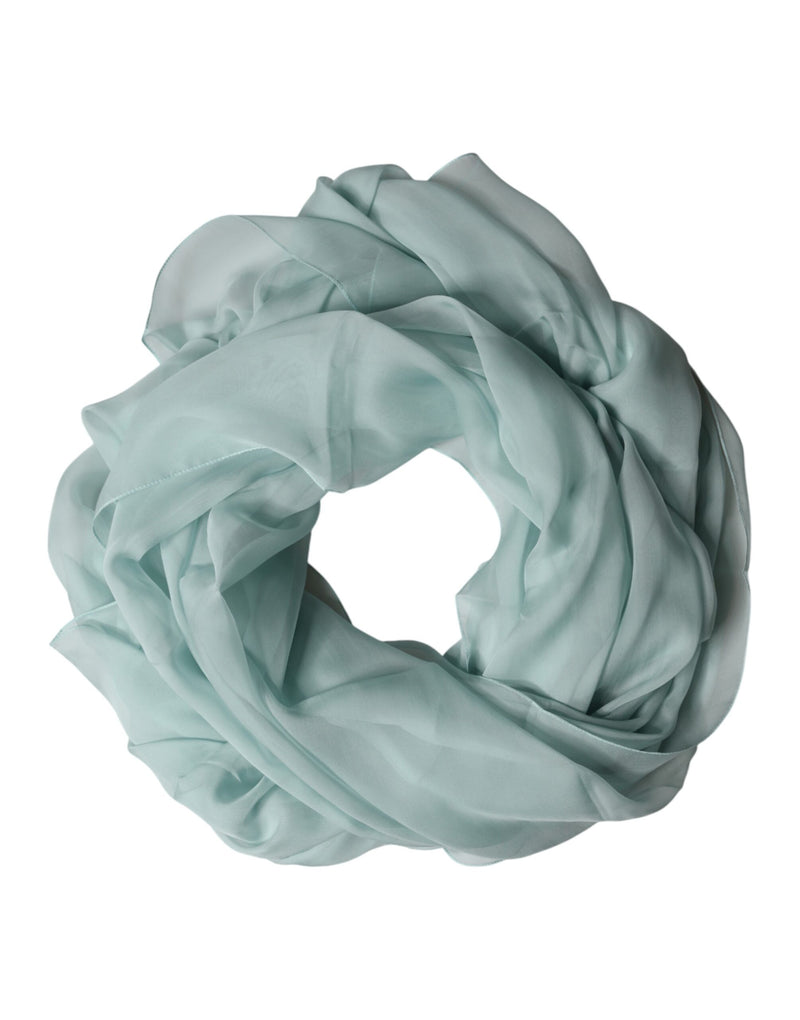 Étole châle en soie bleu sarcelle clair Dolce &amp; Gabbana