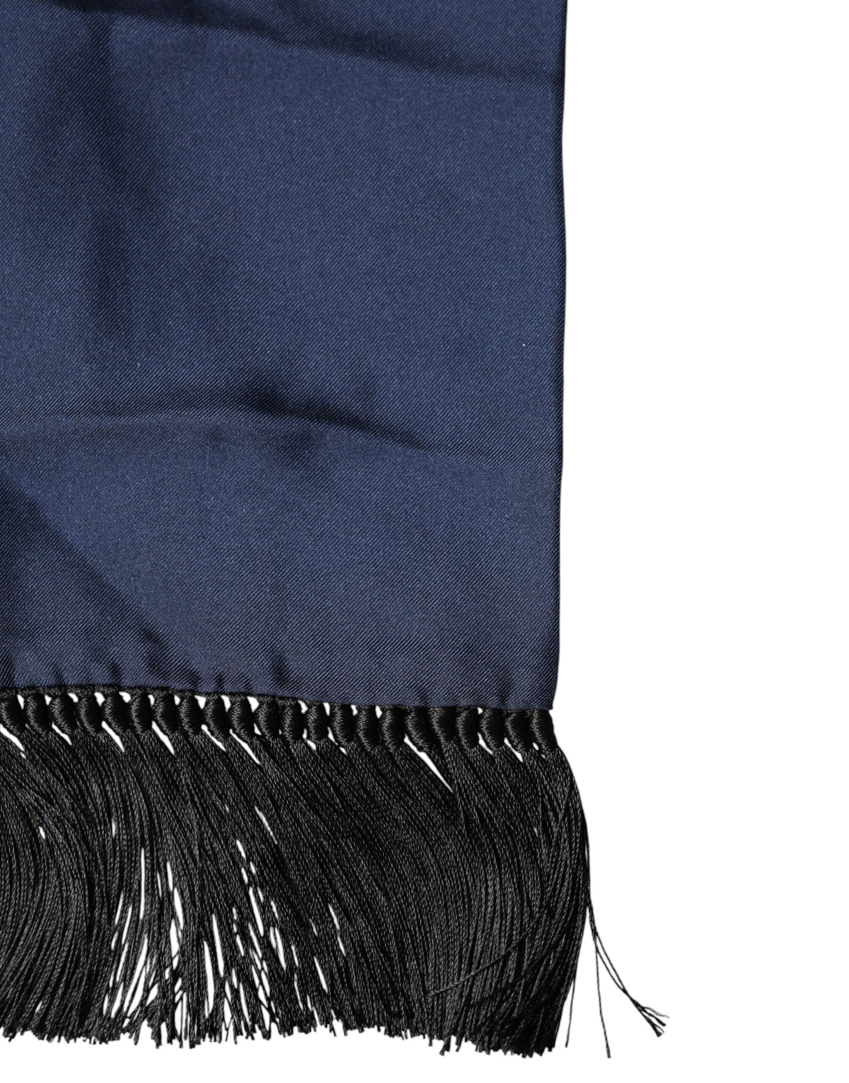 Foulard Dolce &amp; Gabbana bleu marine en soie à franges
