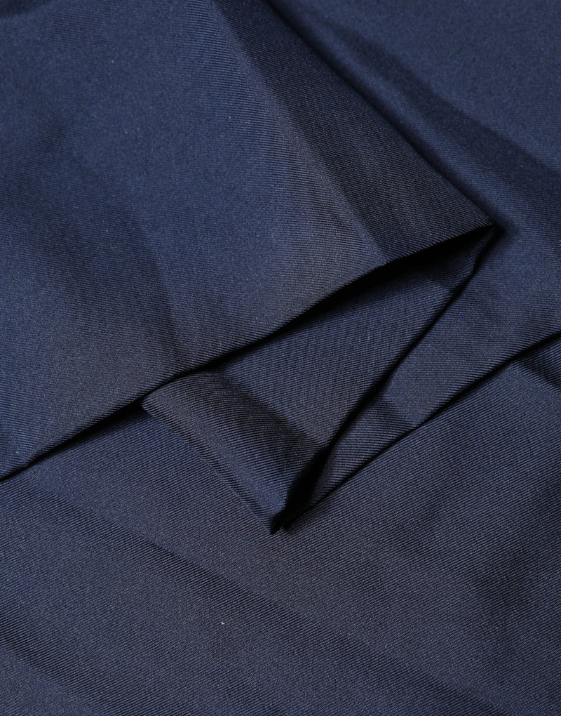 Foulard Dolce &amp; Gabbana bleu marine en soie à franges
