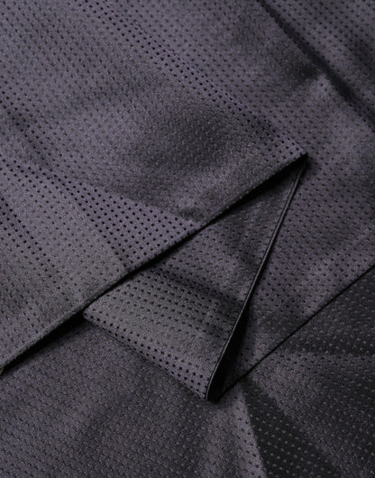 Foulard Dolce &amp; Gabbana en satin de soie noir à franges