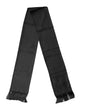 Foulard Dolce &amp; Gabbana en satin de soie noir à franges, 143,5 cm x 15 cm