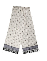 Écharpe Dolce &amp; Gabbana blanche à franges imprimées pour homme, 183 cm x 33 cm