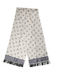 Écharpe Dolce &amp; Gabbana blanche à franges imprimées pour homme, 183 cm x 33 cm