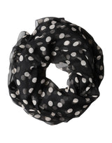 Châle Dolce &amp; Gabbana en soie à pois noirs, 205 cm x 137 cm