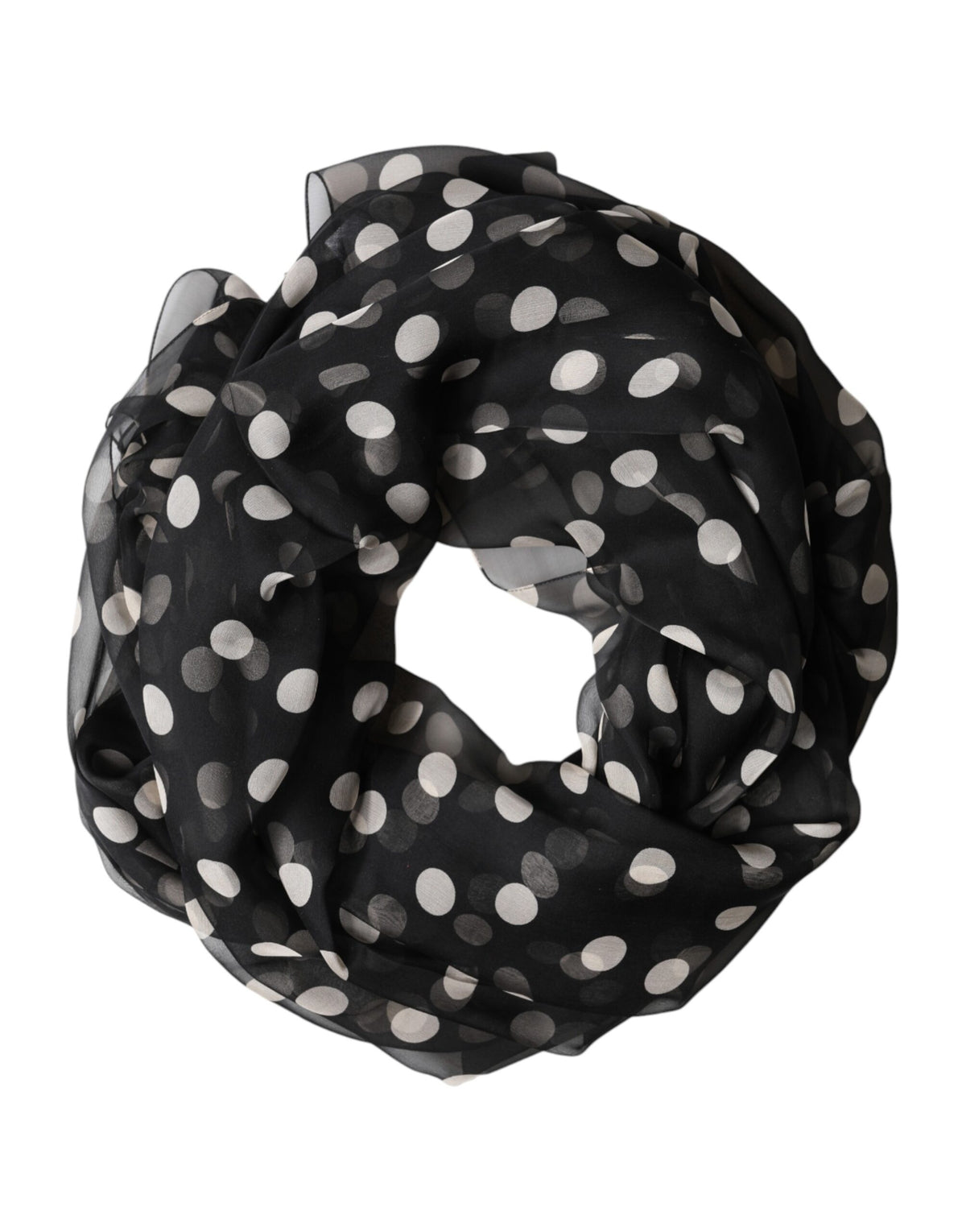 Châle Dolce &amp; Gabbana en soie à pois noirs, 205 cm x 137 cm