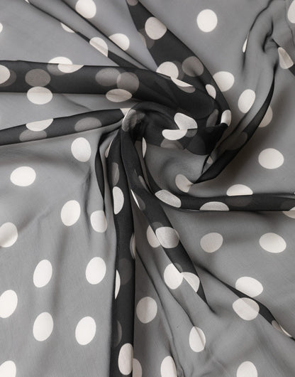 Châle Dolce &amp; Gabbana en soie à pois noirs, 205 cm x 137 cm