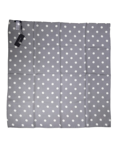 Foulard carré en soie à pois bleus Dolce &amp; Gabbana, 91,5 cm x 89,5 cm