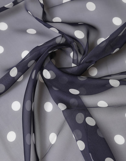 Foulard carré en soie à pois bleus Dolce &amp; Gabbana, 91,5 cm x 89,5 cm