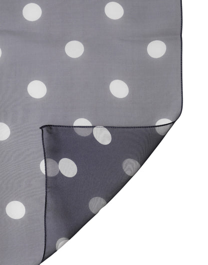 Foulard carré en soie à pois bleus Dolce &amp; Gabbana, 91,5 cm x 89,5 cm