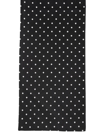 Foulard Dolce &amp; Gabbana à pois noirs, 133,5 cm x 12,5 cm