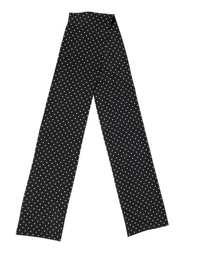 Foulard Dolce &amp; Gabbana à pois noirs, 133,5 cm x 12,5 cm