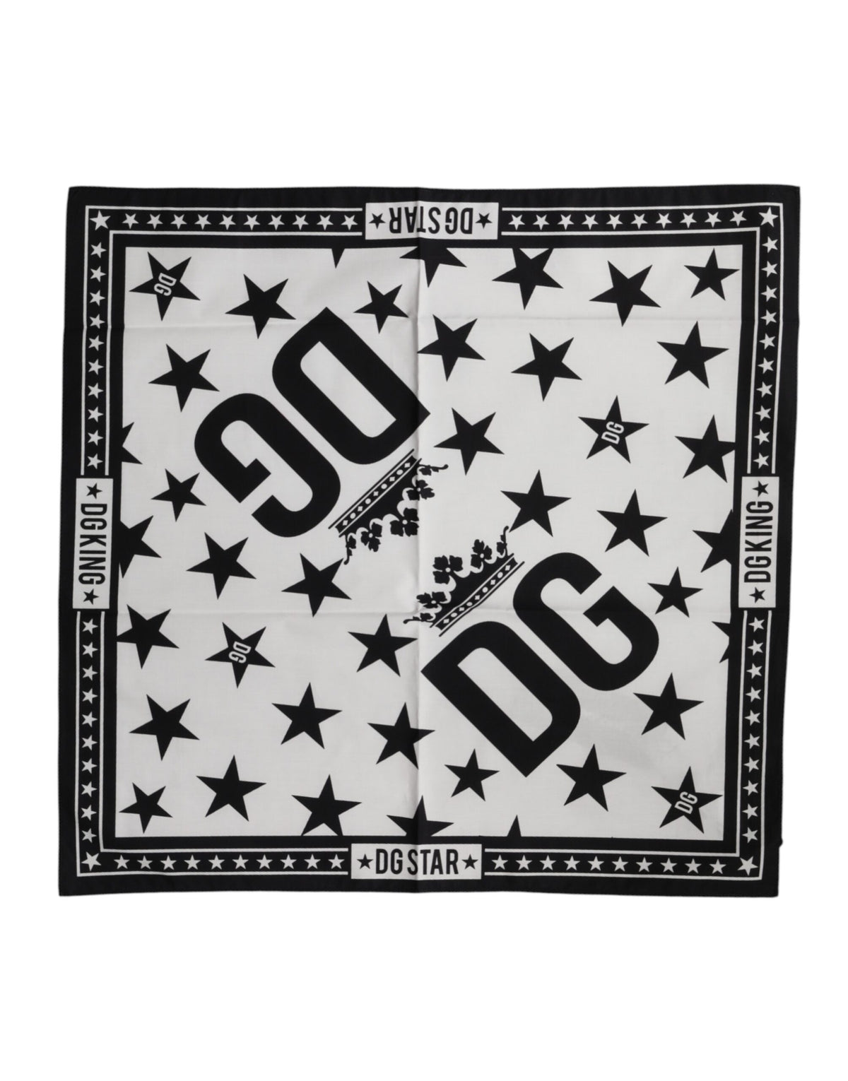 Foulard carré blanc Dolce &amp; Gabbana à imprimé couronne DG, 52 cm x 50,5 cm