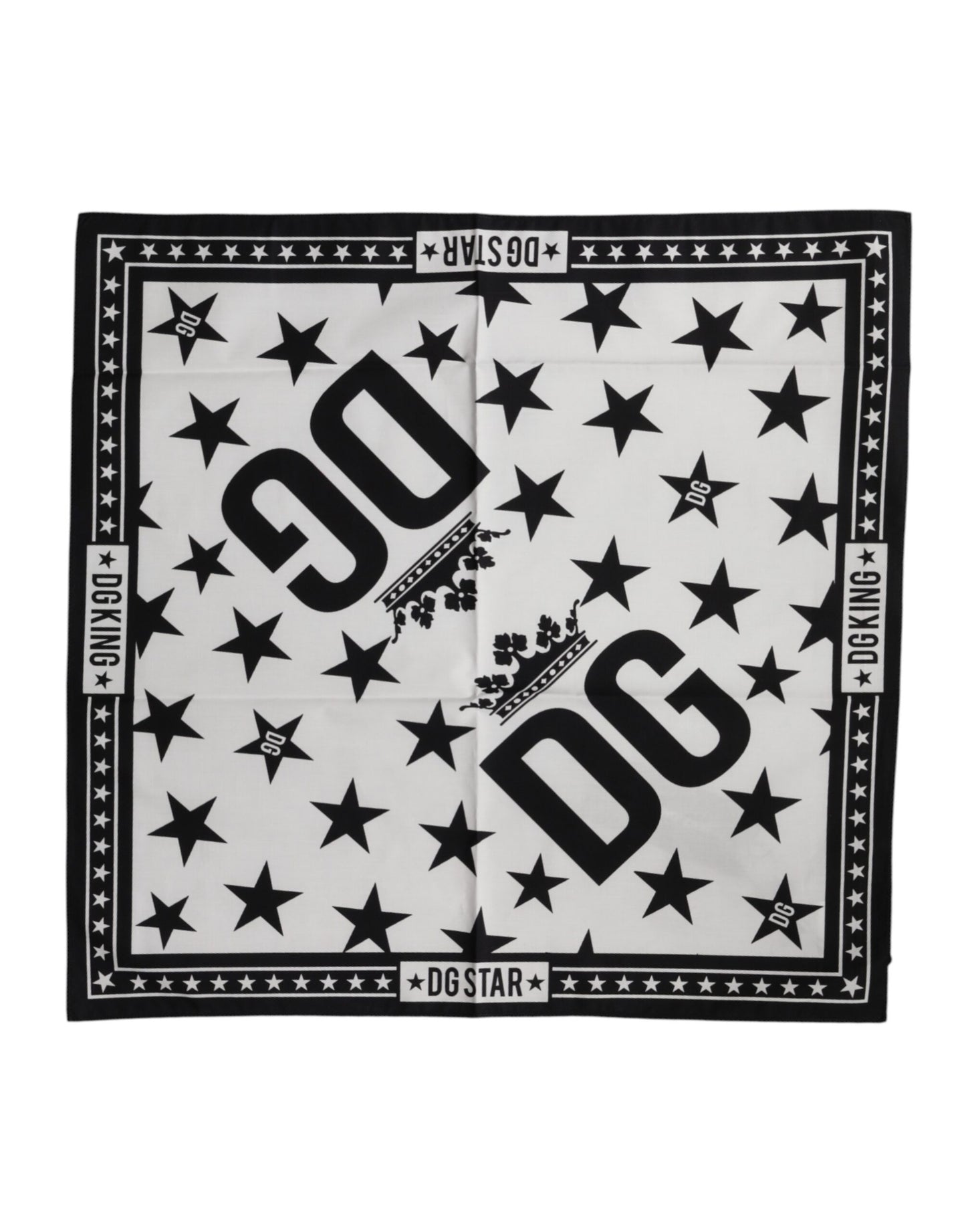 Foulard carré blanc Dolce &amp; Gabbana à imprimé couronne DG, 52 cm x 50,5 cm
