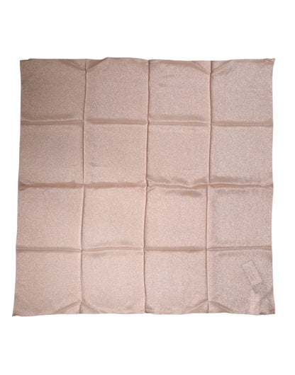 Foulard carré Dolce &amp; Gabbana rose clair en mélange de soie, 87,5 cm x 86,5 cm