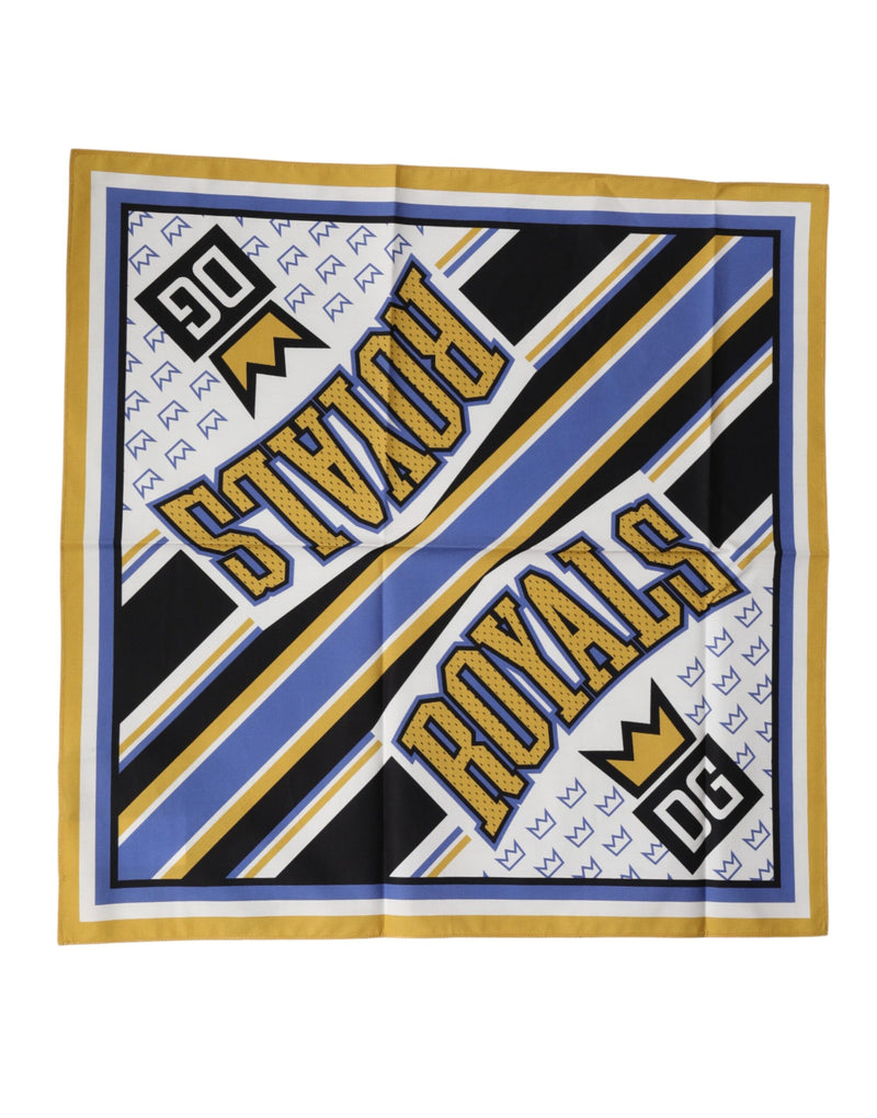 Foulard carré multicolore Dolce &amp; Gabbana DG Royals pour homme, 50 cm x 50 cm