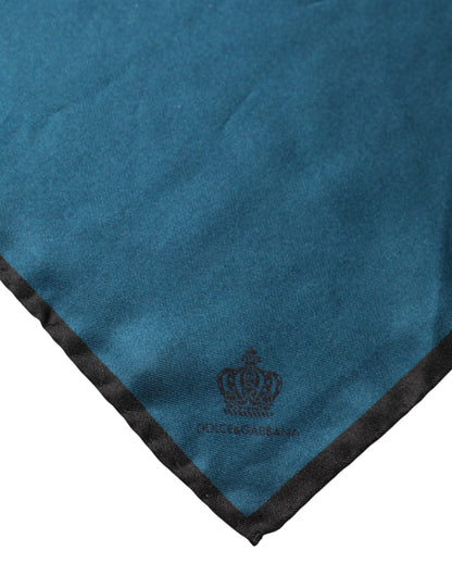 Mouchoir carré en soie bleue Dolce &amp; Gabbana