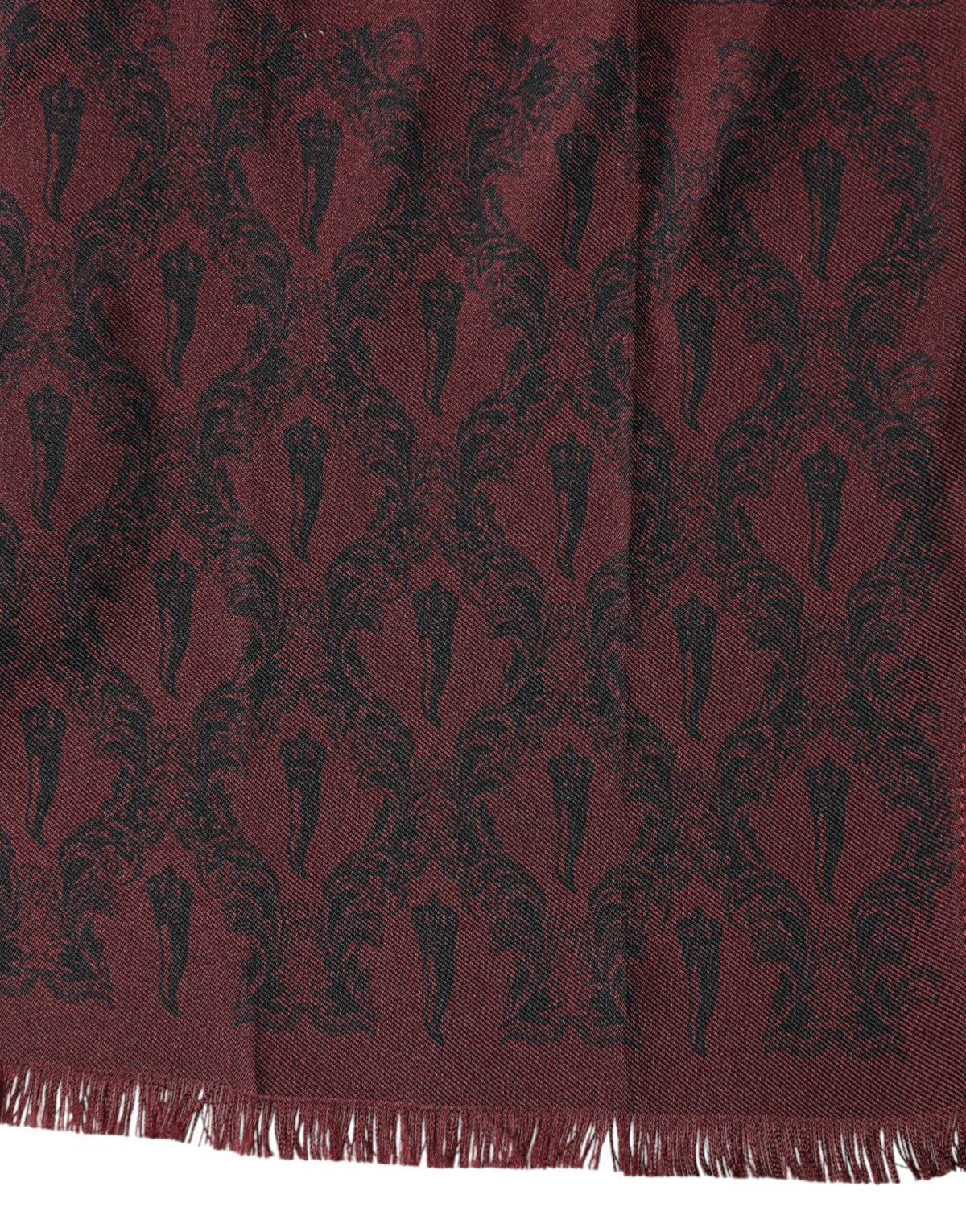 Foulard Dolce &amp; Gabbana en soie à motifs bordeaux pour homme, 133 cm x 22 cm