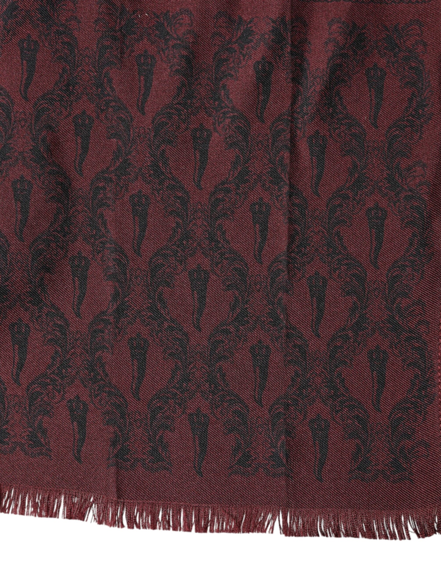 Foulard Dolce &amp; Gabbana en soie à motifs bordeaux pour homme, 133 cm x 22 cm