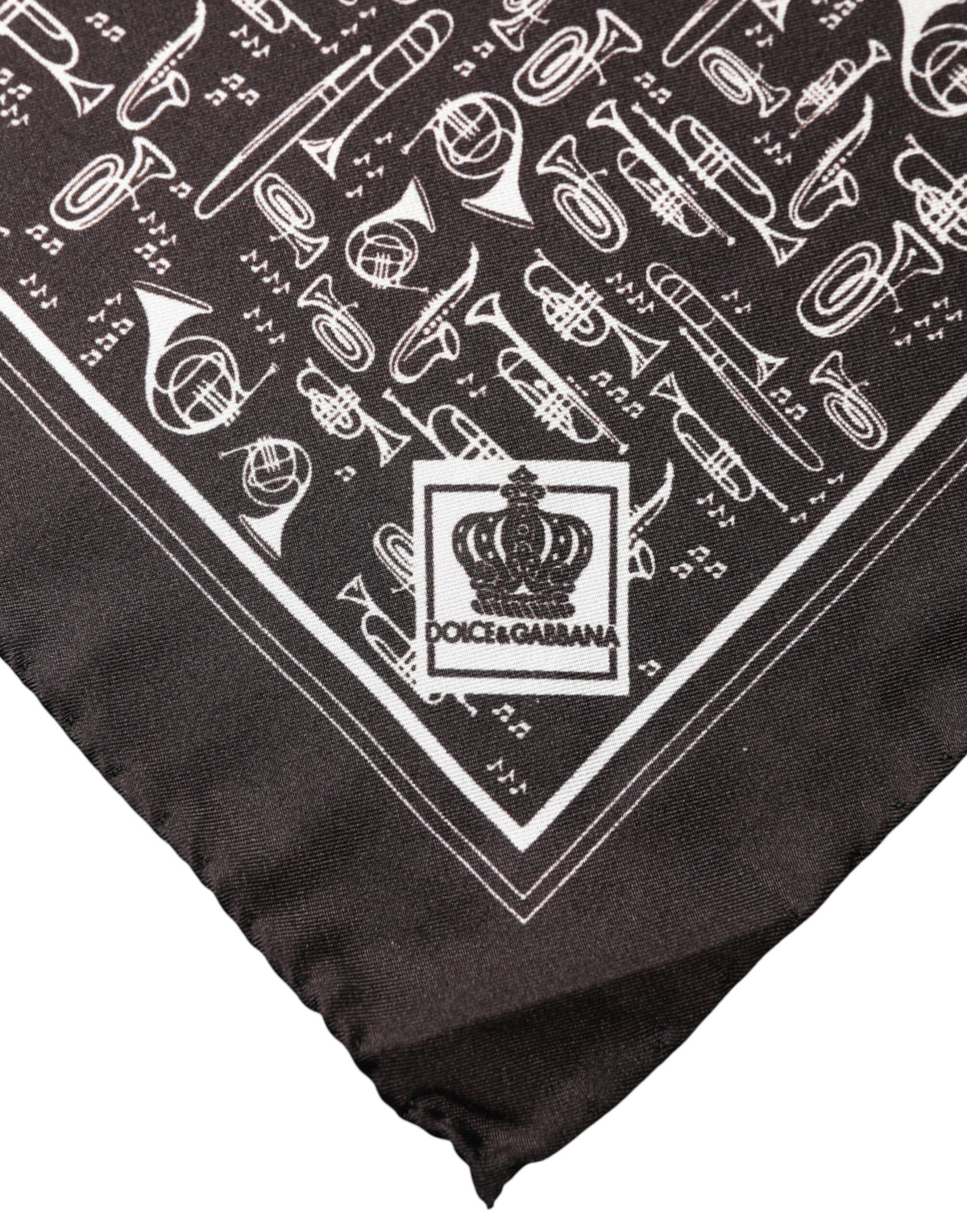 Dolce &amp; Gabbana Bruine Jazz Club Vierkante Zakdoek Heren 32cm x 31cm Sjaal