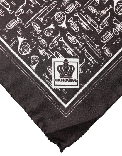 Mouchoir carré marron Jazz Club Dolce &amp; Gabbana pour homme, 32 cm x 31 cm