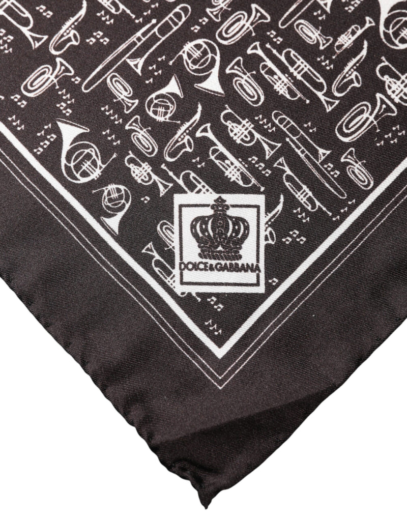 Mouchoir carré marron Jazz Club Dolce &amp; Gabbana pour homme, 32 cm x 31 cm