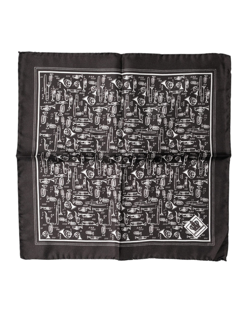 Mouchoir carré marron Jazz Club Dolce &amp; Gabbana pour homme, 32 cm x 31 cm