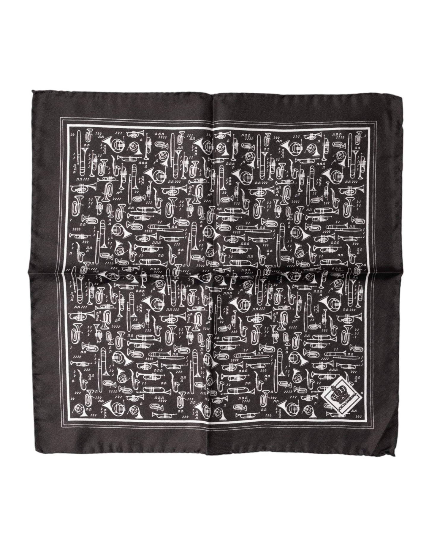 Mouchoir carré marron Jazz Club Dolce &amp; Gabbana pour homme, 32 cm x 31 cm