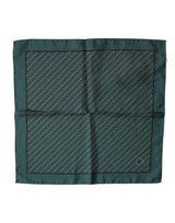 Mouchoir en soie vert foncé à motifs Dolce &amp; Gabbana, 32 cm x 31 cm