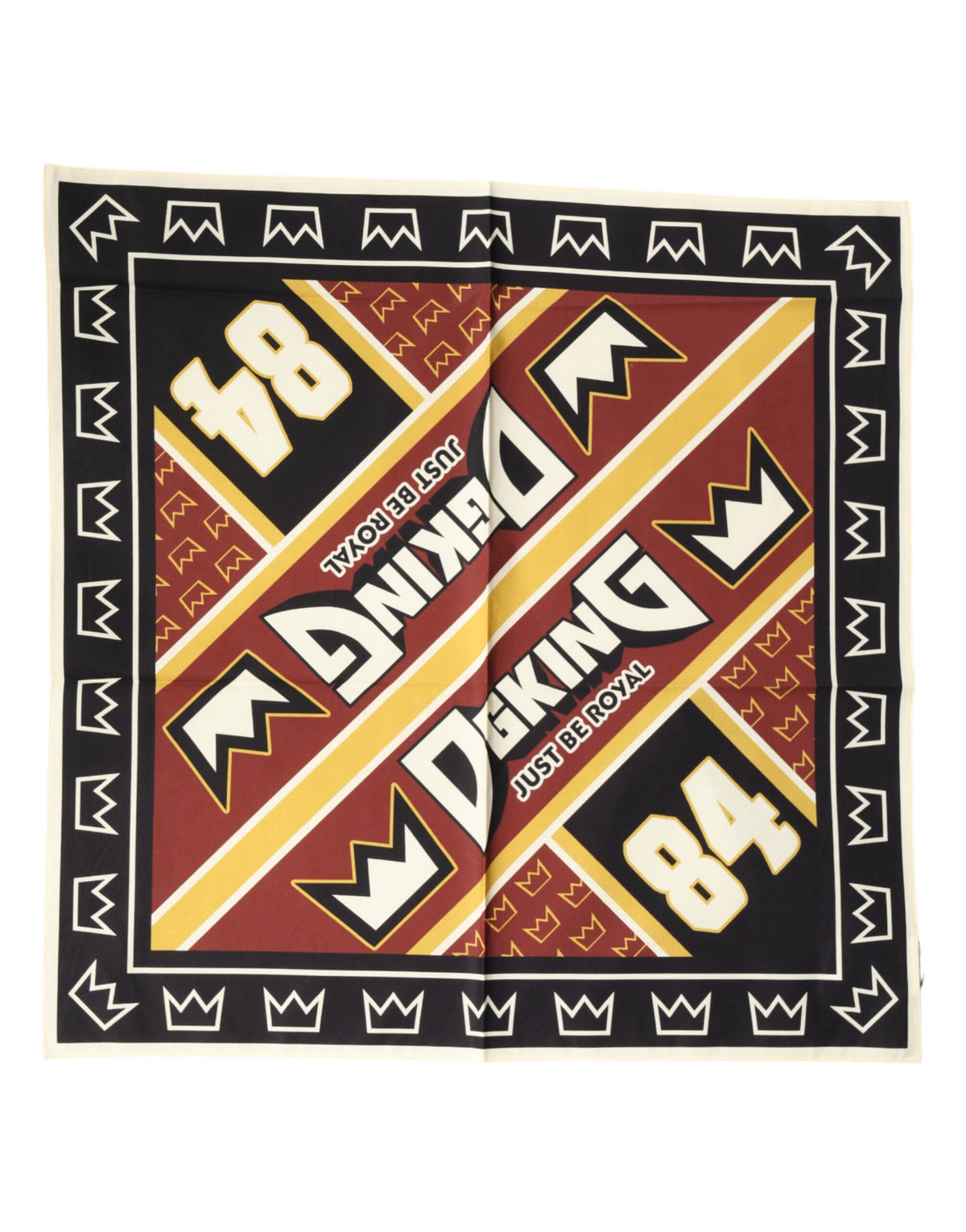Foulard carré Dolce &amp; Gabbana multicolore DG King pour homme, 50,5 cm x 50 cm