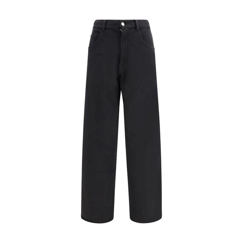 MM6 Black Cotton Athletic Pants - Modern Comfort for Everyday Style