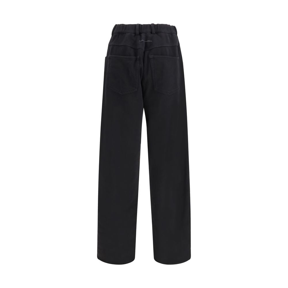 Pantalon de sport en coton noir MM6