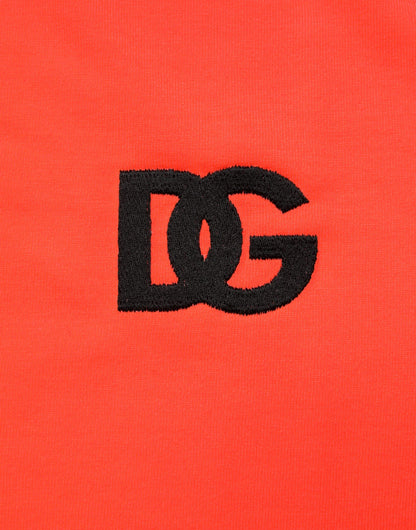 T-shirt homme Dolce &amp; Gabbana orange fluo en polyester à col rond